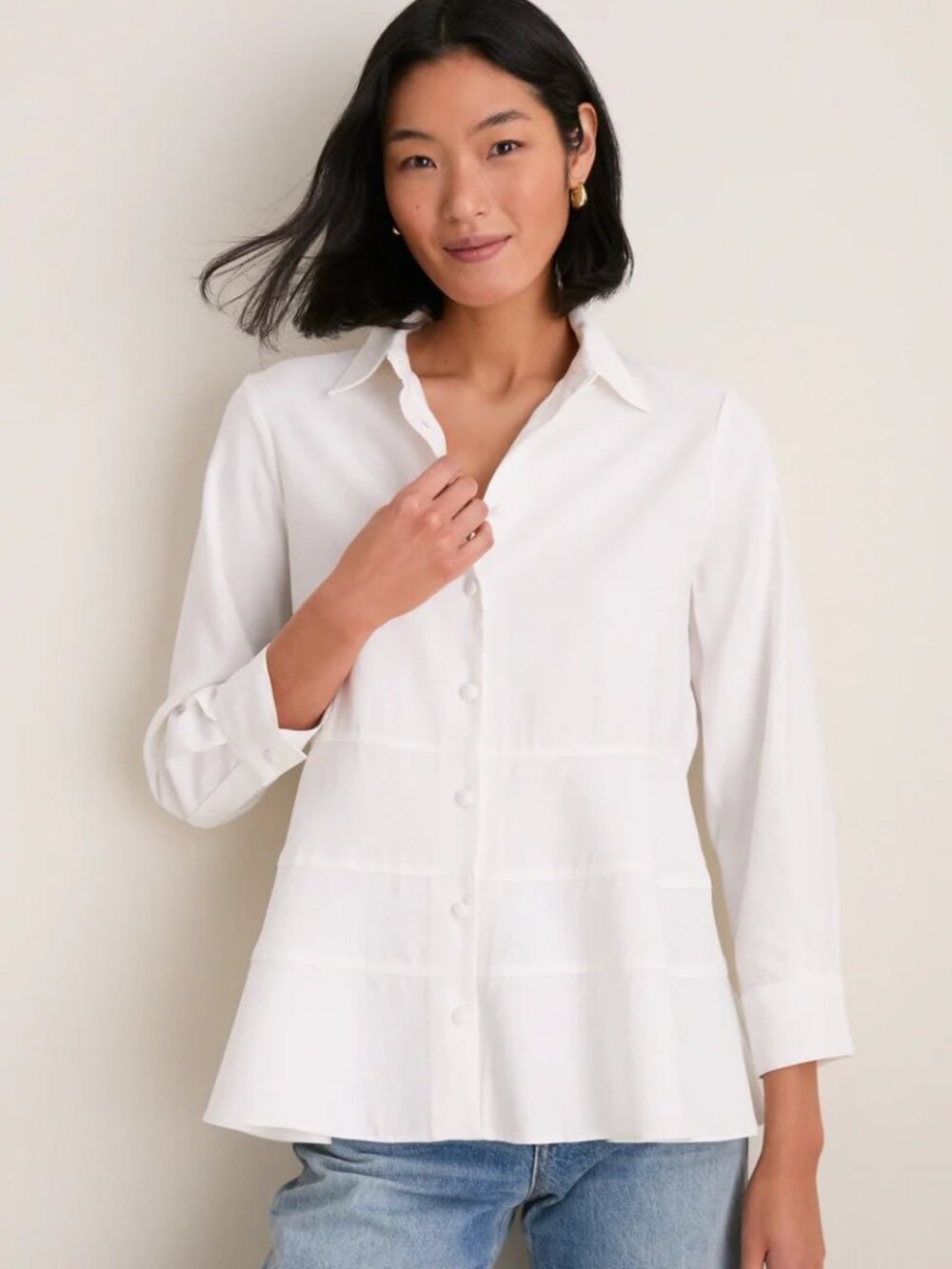 Pomander Place Tuckernuck White Ashlen Blouse M NWT